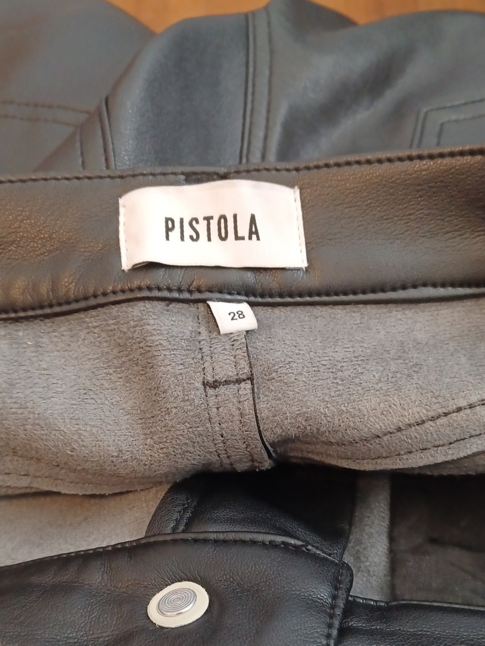Pistola Black Lennon  Vegan Leather Jeans High Rise Sz.28. L.28". R-12".  EUC! - Picture 4 of 10